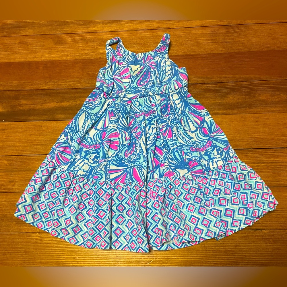 Lilly Pulitzer Blue & Pink Printed Tank Dress Size 18 Months